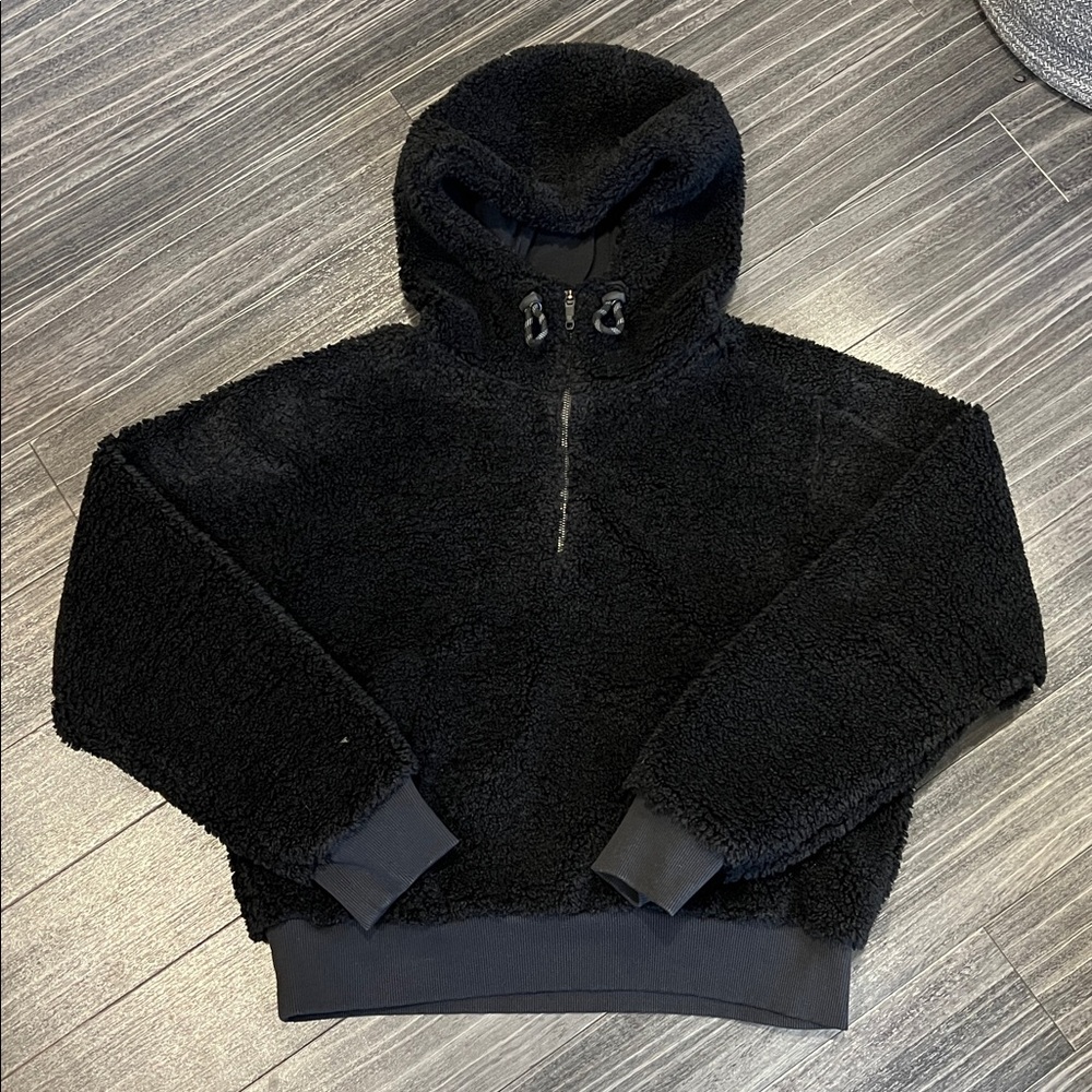 Lululemon Oh So Sherpa Black Half Zip Hoodie Jacket